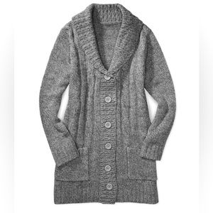 JMS Cable Knit Charcoal Marled Sweater |Size 3X